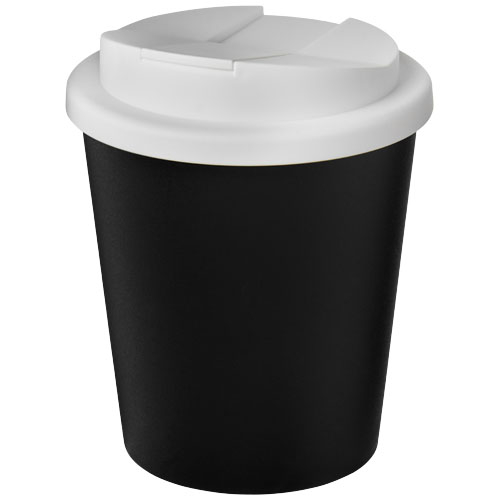Gobelet recyclé personnalisé Espresso Eco 250 ml anti-déversement Americano® noir / blanc